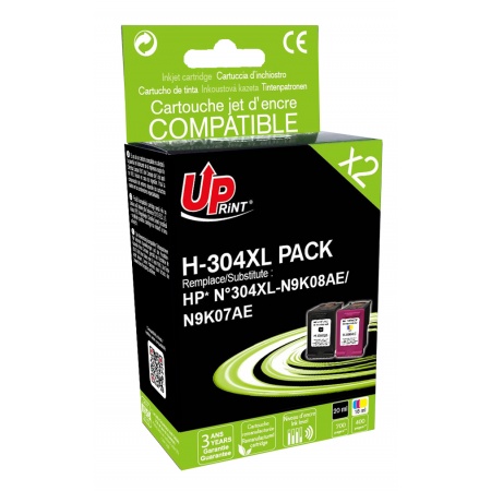 PACK 2 CARTOUCHES COMPATIBLESUPRINT H-304XL BK/CL 