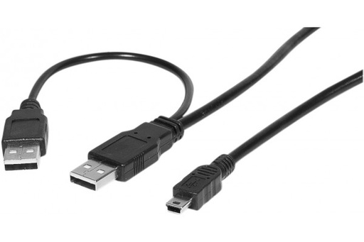 [CABLEUSB/MALE] Cable 1 mini usb vers 2* usb 0.50 mètres